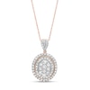 Thumbnail Image 0 of 0.95 CT. T.W. Composite Oval Diamond Frame Pendant in 10K Rose Gold