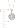Thumbnail Image 2 of 0.95 CT. T.W. Composite Oval Diamond Frame Pendant in 10K Rose Gold
