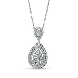 0.95 CT. T.W. Composite Diamond Teardrop Pendant in 10K Gold