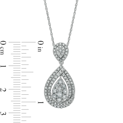 0.95 CT. T.W. Composite Diamond Teardrop Pendant in 10K Gold