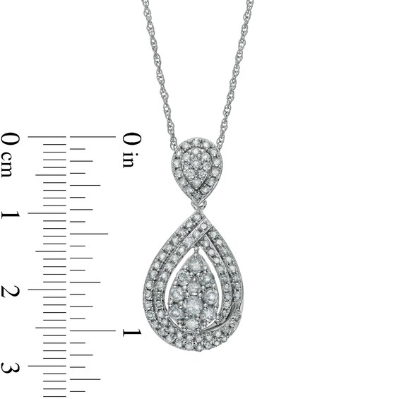 0.95 CT. T.W. Composite Diamond Teardrop Pendant in 10K Gold