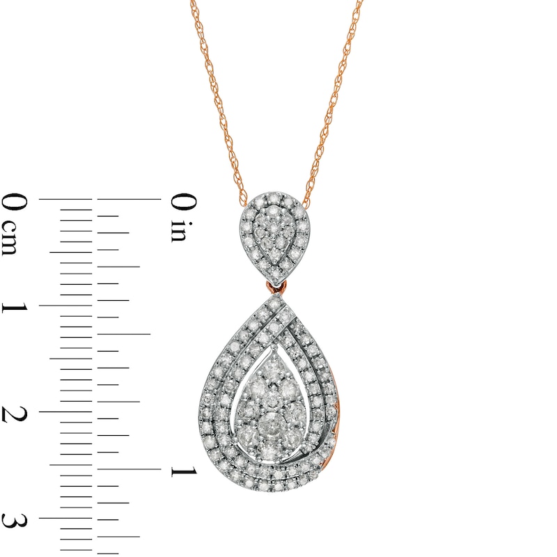 0.95 CT. T.W. Composite Diamond Teardrop Pendant in 10K Rose Gold|Peoples Jewellers