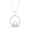 Thumbnail Image 0 of By Women for Women 0.25 CT. T.W. Diamond Circle Outline Lotus Flower Pendant in 10K Gold