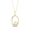 By Women for Women 0.25 CT. T.W. Diamond Circle Outline Lotus Flower Pendant in 10K Gold