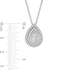 0.58 CT. T.W. Diamond Double Row Teardrop Frame Pendant in 10K White Gold