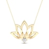 By Women for Women 0.05 CT. Diamond Solitaire Lotus Flower Necklace in 10K Gold