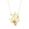 By Women for Women 0.05 CT. Diamond Solitaire Lotus Flower Necklace in 10K Gold