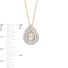 0.58 CT. T.W. Diamond Double Row Teardrop Pendant in 10K Gold