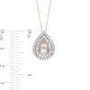 Thumbnail Image 2 of 0.58 CT. T.W. Diamond Double Row Teardrop Pendant in 10K Rose Gold