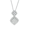 Thumbnail Image 0 of 1.23 CT. T.W. Composite Cushion Diamond Double Drop Pendant in 10K White Gold