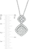 Thumbnail Image 1 of 1.23 CT. T.W. Composite Cushion Diamond Double Drop Pendant in 10K White Gold