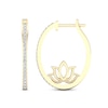 Thumbnail Image 0 of By Women for Women 0.33 CT. T.W. Diamond Lotus Flower Hoop Earrings in 10K Gold