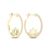 By Women for Women 0.33 CT. T.W. Diamond Lotus Flower Hoop Earrings in 10K Gold