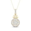 By Women for Women 0.33 CT. T.W. Composite Diamond Frame Lotus Flower Drop Pendant in 10K Gold