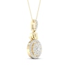 Thumbnail Image 1 of By Women for Women 0.33 CT. T.W. Composite Diamond Frame Lotus Flower Drop Pendant in 10K Gold