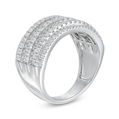 1.00 CT. T.W. Diamond Multi-Row Colosseum Anniversary Ring in 10K White Gold