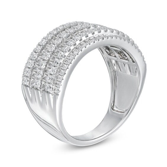 1.00 CT. T.W. Diamond Multi-Row Colosseum Anniversary Ring in 10K White Gold