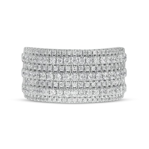 1.00 CT. T.W. Diamond Multi-Row Colosseum Anniversary Ring in 10K White Gold