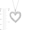 0.45 CT. T.W. Baguette and Round Diamond Ribbon Heart Pendant in 10K White Gold