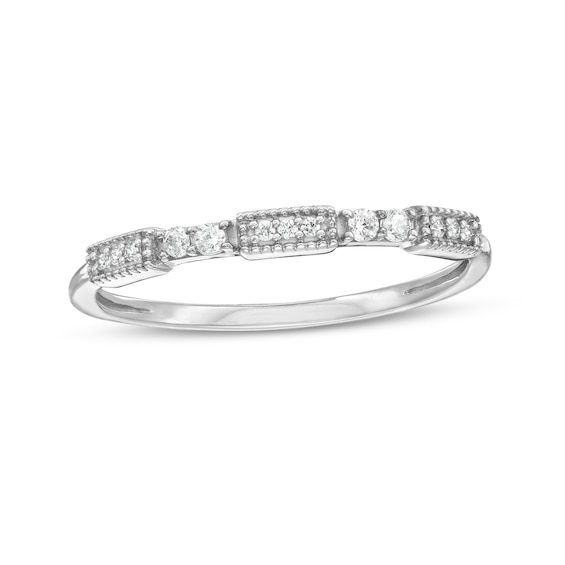 0.10 CT. T.W. Diamond Vintage-Style Stackable Band in 10K Gold