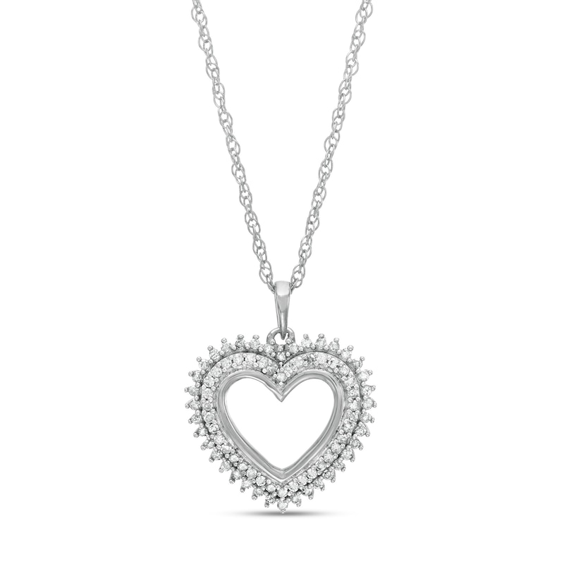 0.29 CT. T.W. Diamond Shadow Heart Pendant in 10K Gold|Peoples Jewellers