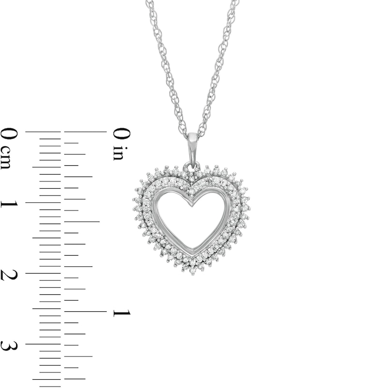 0.29 CT. T.W. Diamond Shadow Heart Pendant in 10K White Gold