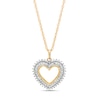 Thumbnail Image 1 of 0.29 CT. T.W. Diamond Shadow Heart Pendant in 10K Gold