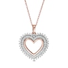 Thumbnail Image 0 of 0.29 CT. T.W. Diamond Shadow Heart Pendant in 10K Rose Gold