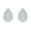 Thumbnail Image 0 of 0.23 CT. T.W. Diamond Pear-Shaped Frame Vintage-Style Stud Earrings in 10K White Gold