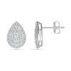 Thumbnail Image 2 of 0.23 CT. T.W. Diamond Pear-Shaped Frame Vintage-Style Stud Earrings in 10K White Gold