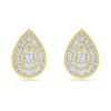 Thumbnail Image 0 of 0.23 CT. T.W. Diamond Pear-Shaped Frame Vintage-Style Stud Earrings in 10K Gold