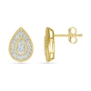 Thumbnail Image 2 of 0.23 CT. T.W. Diamond Pear-Shaped Frame Vintage-Style Stud Earrings in 10K Gold