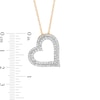 Thumbnail Image 2 of 0.45 CT. T.W. Diamond Double Row Tilted Heart Pendant in 10K Gold