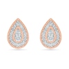 Thumbnail Image 0 of 0.23 CT. T.W. Diamond Pear-Shaped Frame Vintage-Style Stud Earrings in 10K Rose Gold