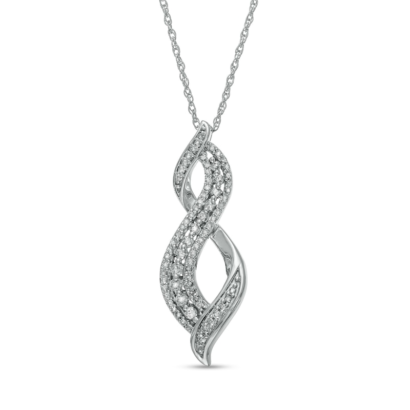 0.29 CT. T.W. Diamond Infinity Flame Pendant in 10K White Gold