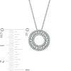 Thumbnail Image 2 of 0.37 CT. T.W. Diamond Multi-Row Circle Pendant in 10K White Gold