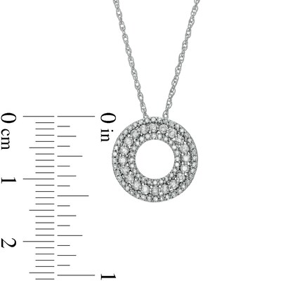 0.37 CT. T.W. Diamond Multi-Row Circle Pendant in 10K Gold