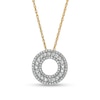 Thumbnail Image 1 of 0.37 CT. T.W. Diamond Multi-Row Circle Pendant in 10K Gold