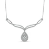 0.58 CT. T.W. Diamond Teardrop Necklace in 10K White Gold