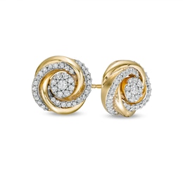 0.29 CT. T.W. Diamond Spiral Stud Earrings in 10K Gold