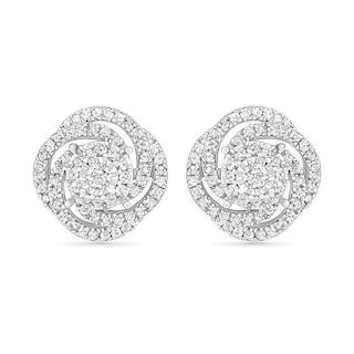 0.45 CT. T.W. Diamond Pinwheel Stud Earrings in 10K White Gold