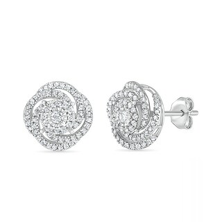 0.45 CT. T.W. Diamond Pinwheel Stud Earrings in 10K White Gold