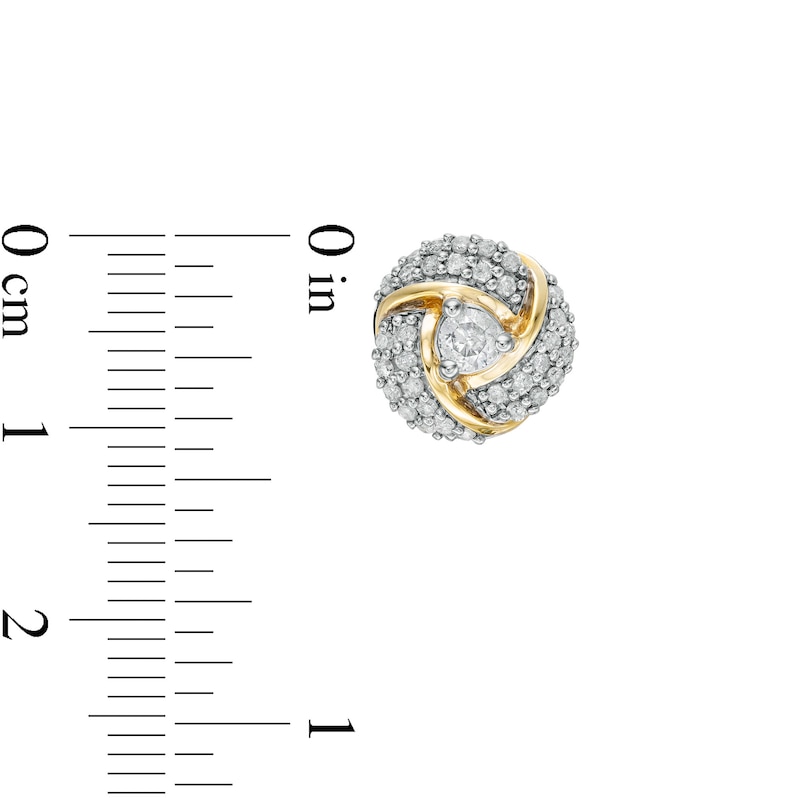 Main Image 3 of 0.69 CT. T.W. Diamond Spiral Stud Earrings in 10K Gold