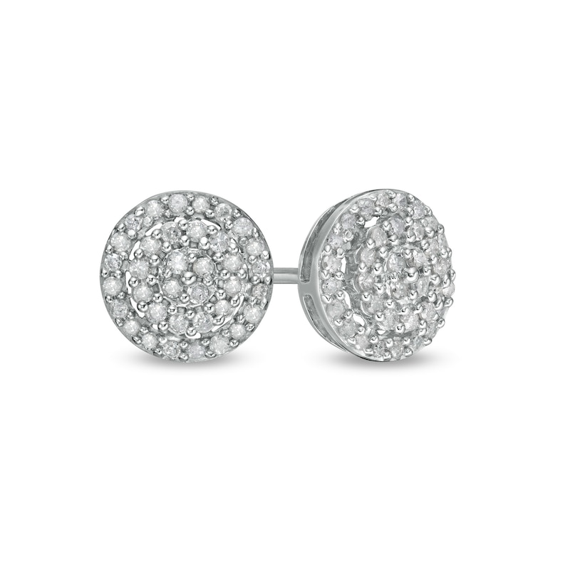 0.23 CT. T.W. Composite Diamond Circle Stud Earrings in 10K White Gold|Peoples Jewellers