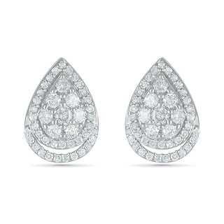 0.69 CT. T.W. Composite Diamond Teardrop Stud Earrings in 10K White Gold