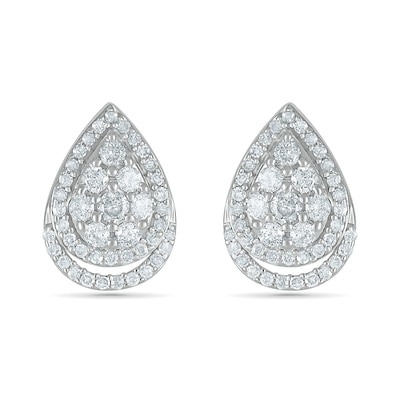 0.69 CT. T.W. Composite Diamond Teardrop Stud Earrings in 10K White Gold