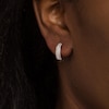 Thumbnail Image 1 of 0.45 CT. T.W. Diamond Triple Row Hoop Earrings in 10K White Gold