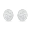Thumbnail Image 0 of 0.69 CT. T.W. Composite Oval Diamond Frame Stud Earrings in 10K White Gold