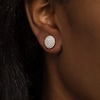 Thumbnail Image 1 of 0.69 CT. T.W. Composite Oval Diamond Frame Stud Earrings in 10K White Gold