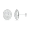 Thumbnail Image 2 of 0.69 CT. T.W. Composite Oval Diamond Frame Stud Earrings in 10K White Gold